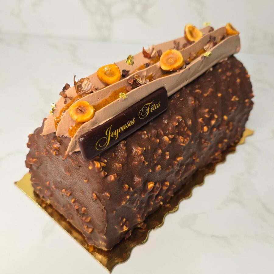 bûche chocolat-noisette